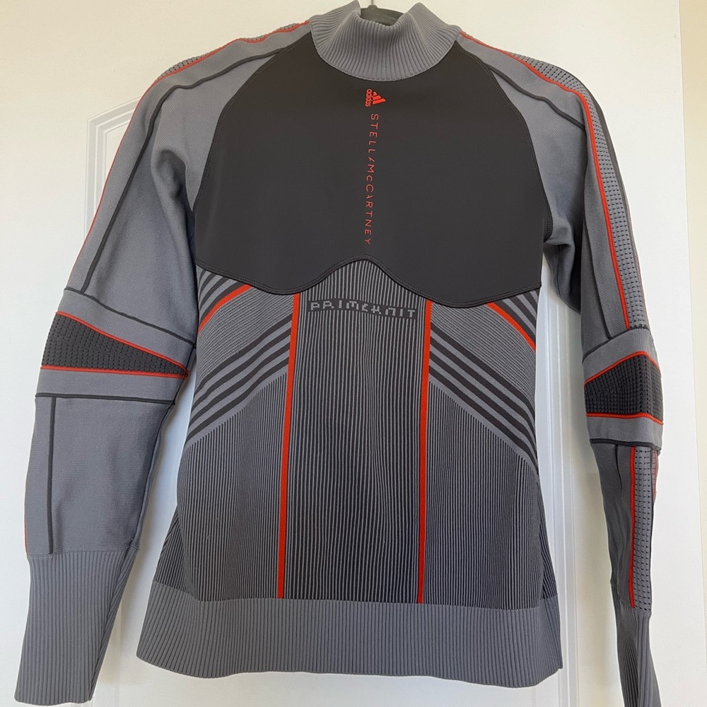 Stella McCartney Adidas Run Primeknit Sweater Pullover Gray Orange Women Small